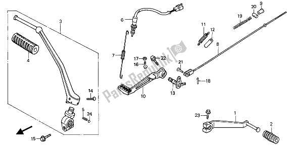 Todas las partes para Pedal de Honda XBR 500 1987