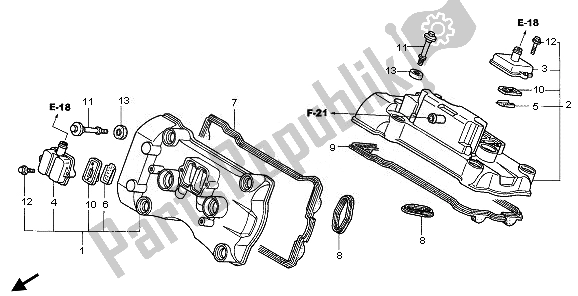 Tutte le parti per il Coperchio Della Testata del Honda VFR 800 2010