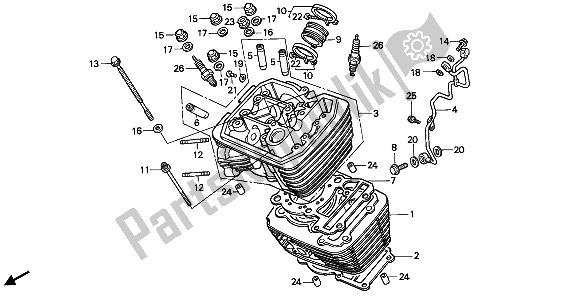 Toutes les pièces pour le Cylindre Et Culasse (avant) du Honda VT 600 1992