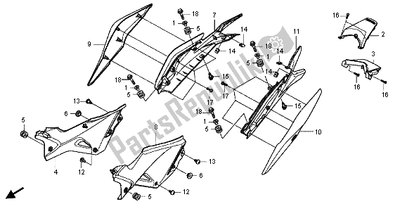 Tutte le parti per il Coperchio Laterale del Honda CBR 125R 2013