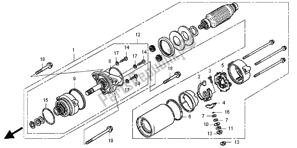 Alle onderdelen voor de Startmotor van de Honda GL 1800 2012