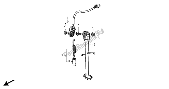 All parts for the Stand of the Honda CB 600F2 Hornet 2001