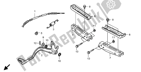 All parts for the Step & Pedal of the Honda TRX 500 FA Fourtrax Foreman 2001