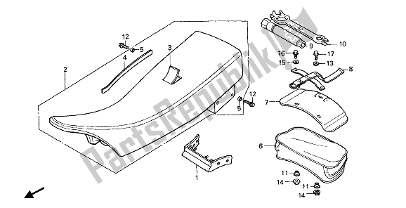 All parts for the Seat & Tools of the Honda XR 250R 1990