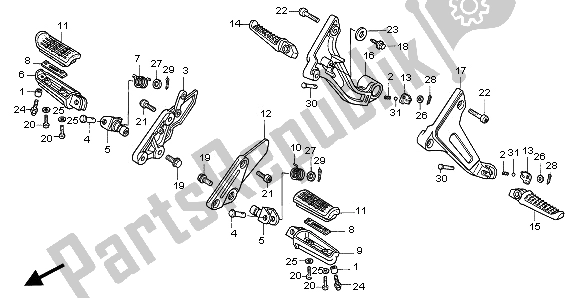 All parts for the Step of the Honda CB 1000F 1995