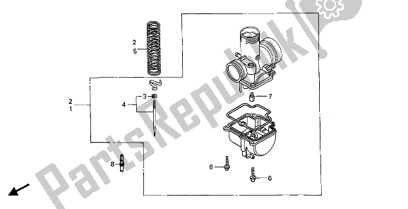 Todas las partes para Kit De Piezas Opcionales Del Carburador Eop-1 de Honda CR 80R2 1985