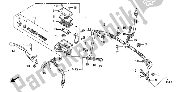 Wszystkie części do Fr. G?ówny Cylinder Hamulca Honda TRX 450 FE Fourtrax Foreman ES 2002