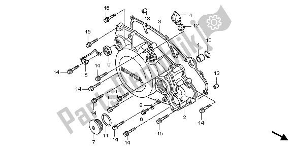 All parts for the R. Crankcase Cover of the Honda CRF 150R SW 2007