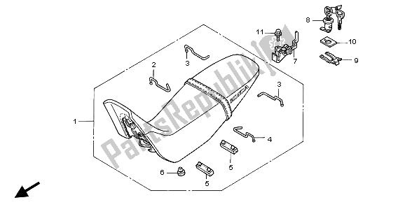 All parts for the Seat of the Honda FMX 650 2005