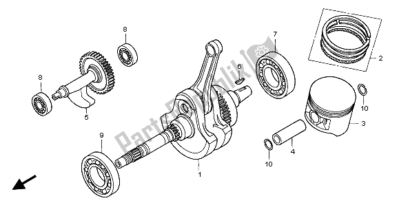 Todas las partes para Pistón de Honda TRX 400 FW Fourtrax Foreman 2002