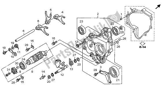 Alle onderdelen voor de Versnellingsbak van de Honda ST 1300 2009