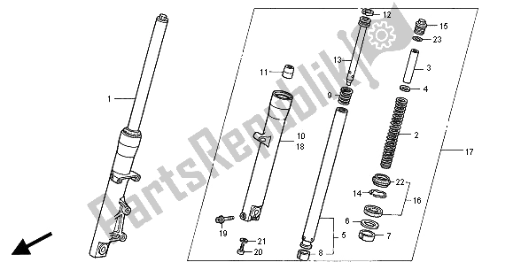 Todas las partes para Tenedor Frontal de Honda VT 125C 2000