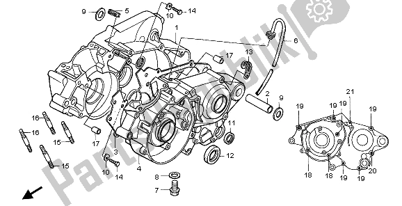 All parts for the Crankcase of the Honda CR 85R SW 2006