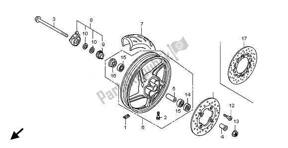 Todas las partes para Rueda Delantera de Honda SH 125 2010