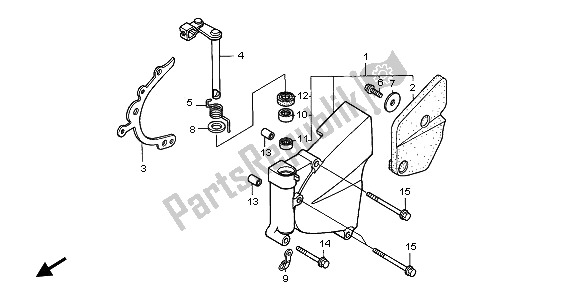 Alle onderdelen voor de Linker Carterdeksel & Waterpomp van de Honda XL 1000V 2002