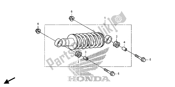 Alle onderdelen voor de Achterkussen van de Honda CRF 110F 2014