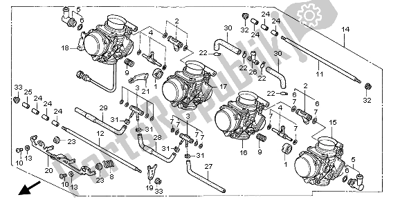 All parts for the Carburetor Assy of the Honda CBR 600F 1999