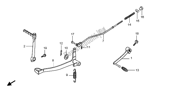 All parts for the Pedal of the Honda CRF 70F 2007