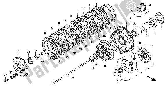 Todas las partes para Embrague de Honda VFR 750F 1987