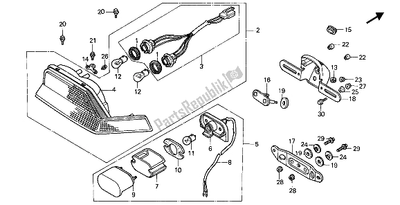 Todas las partes para Luz De La Cola de Honda VFR 750F 1989