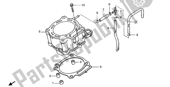 All parts for the Cylinder of the Honda CRF 450X 2006