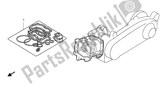 All parts for the Eop-1 Gasket Kit A of the Honda SH 300 2009