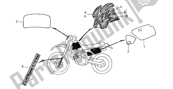 Alle onderdelen voor de Mark van de Honda XR 250R 1995