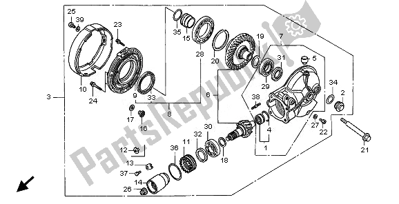 All parts for the Final Driven Gear of the Honda NT 700V 2010