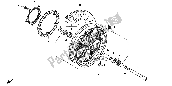 Tutte le parti per il Ruota Anteriore del Honda NC 700 SA 2013