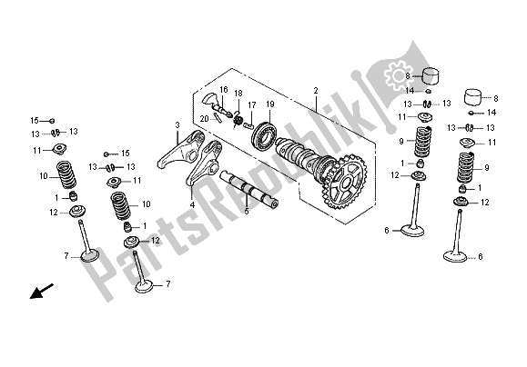 Tutte le parti per il Albero A Camme E Valvola del Honda CRF 450R 2012