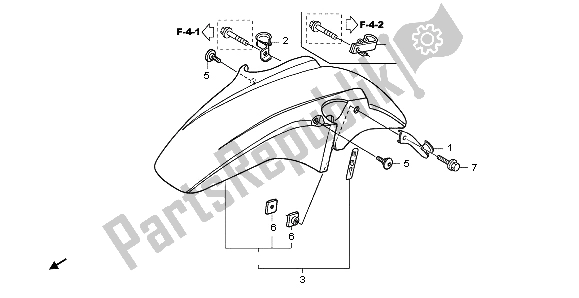 All parts for the Front Fender of the Honda CBF 600 NA 2007