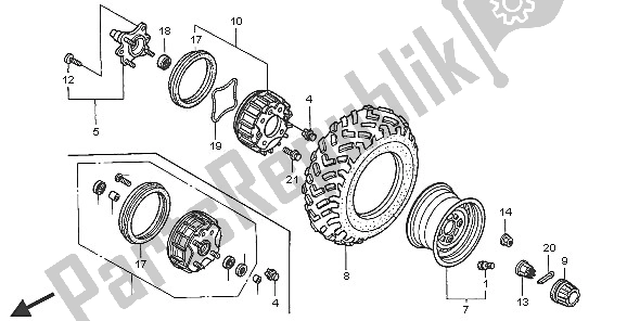 Todas las partes para Rueda Delantera de Honda TRX 350 FE Fourtrax 4X4 ES 2005