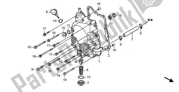 All parts for the Right Crankcase Cover of the Honda SH 125 2011