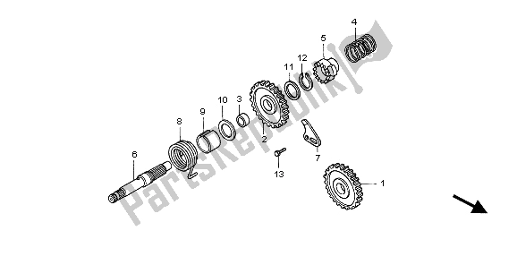 Todas las partes para Husillo De Arranque de Honda CR 85R SW 2006