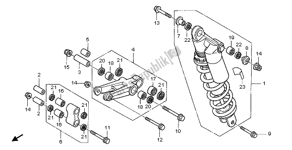 Toutes les pièces pour le Coussin Arrière du Honda XL 650V Transalp 2006