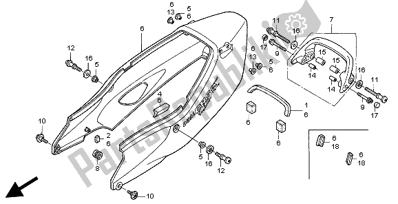 Toutes les pièces pour le Capot Arrière du Honda CBR 1100 XX 1999