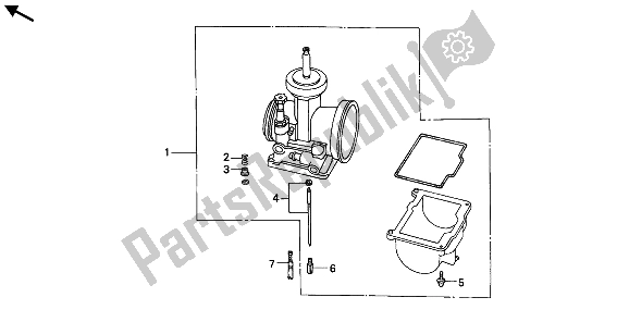 All parts for the Carburetor Optional Parts Kit of the Honda CR 500R 1 1992