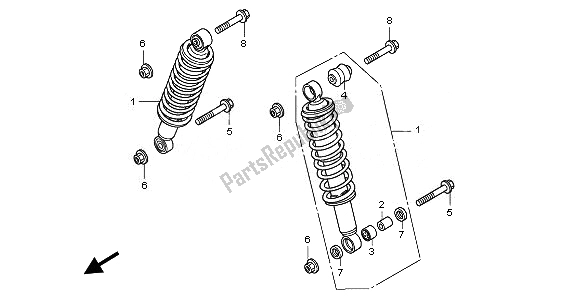 All parts for the Front Cushion of the Honda TRX 420 FE Fourtrax Rancher 4X4 ES 2010
