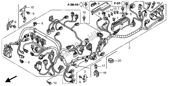 All parts for the Wire Harness of the Honda VFR 1200 FD 2011