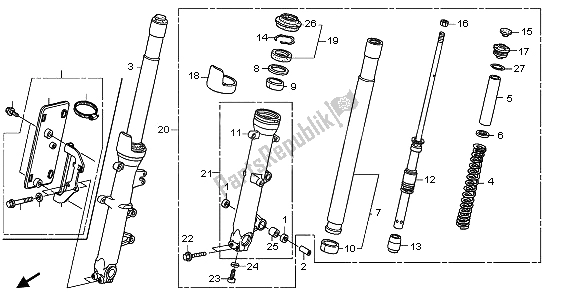 Todas las partes para Tenedor Frontal de Honda ST 1300A 2009