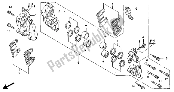 Todas las partes para Pinza De Freno Delantero de Honda CB 1300 2005