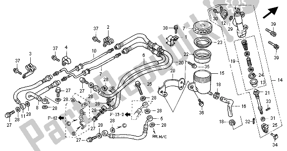 Todas las partes para Rr. Cilindro Maestro Del Freno de Honda ST 1100A 2000