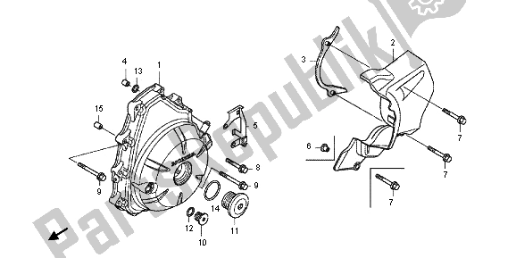 Wszystkie części do A. C. Pokrywa Generatora Honda NC 700 XA 2013