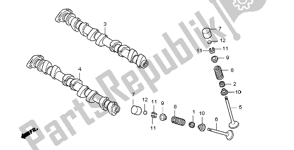 Todas las partes para árbol De Levas Y Válvula de Honda CB 1000R 2009