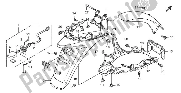 Tutte le parti per il Parafango Posteriore del Honda SH 150 2005