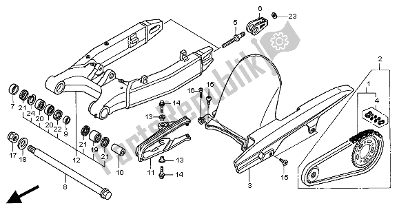 Tutte le parti per il Forcellone del Honda CB 900F Hornet 2002
