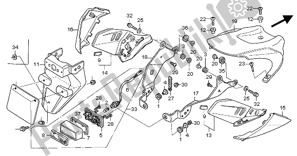 Alle onderdelen voor de Achterspatbord van de Honda CBR 1000 RR 2004