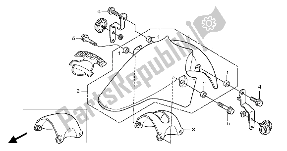 Alle onderdelen voor de Voorspatbord van de Honda CBR 125 RW 2005