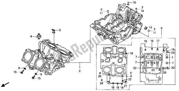 Todas las partes para Caja Del Cigüeñal de Honda VFR 750F 1992