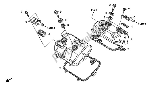 Todas las partes para Cubierta De Tapa De Cilindro de Honda NT 700V 2006